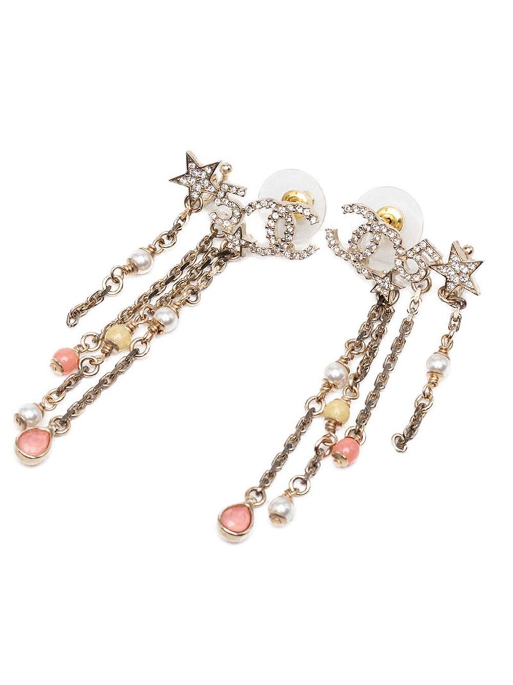 Chanel Cc Logo Stud Star Earrings Gold- #287905C11B